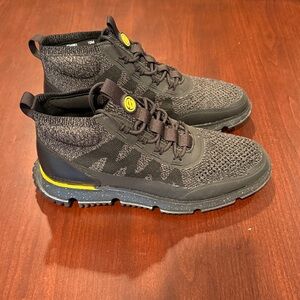 Men's Cole Haan ZeroGrand Black & Gray Knit High-Top Sneakers - Size 10